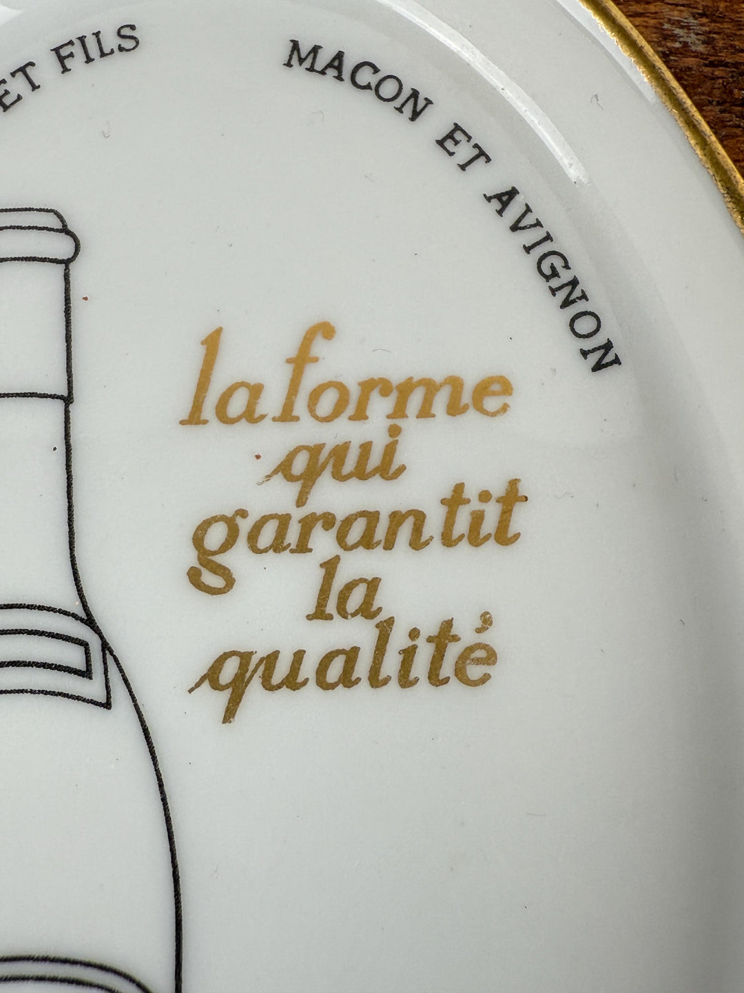 Vintage porcelain ''Piat Père et Fils'' Beaujolais Ashtray