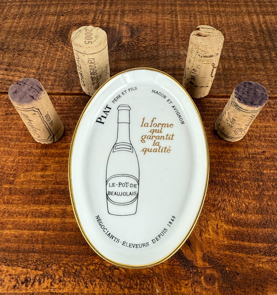 Vintage porcelain ''Piat Père et Fils'' Beaujolais Ashtray