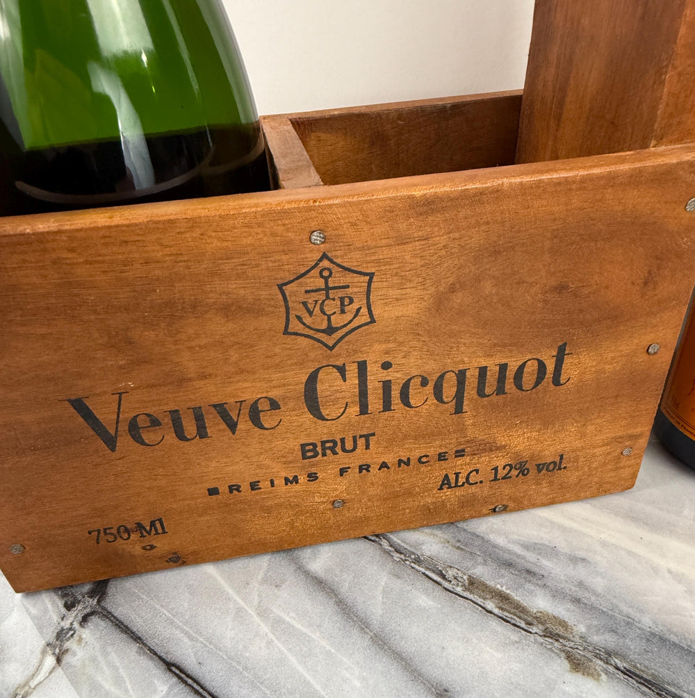 Vintage Veuve Clicquot Wooden Bottle Carrier
