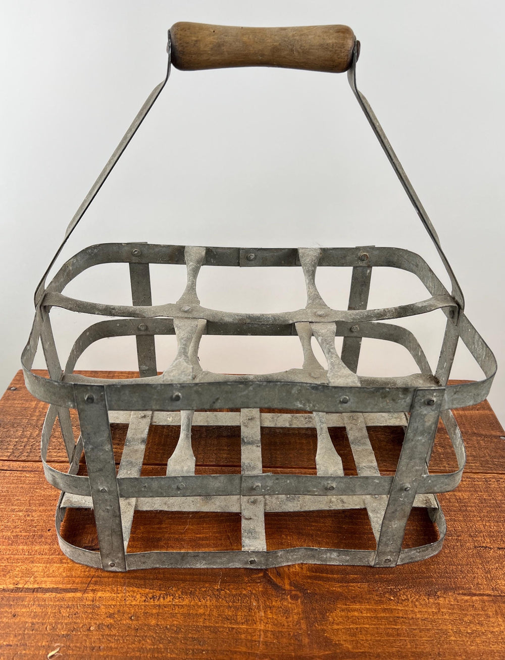 Vintage French Metal 6 wine Bottles Holder
