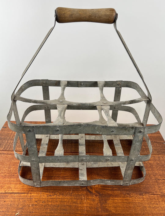 Vintage French Metal 6 wine Bottles Holder