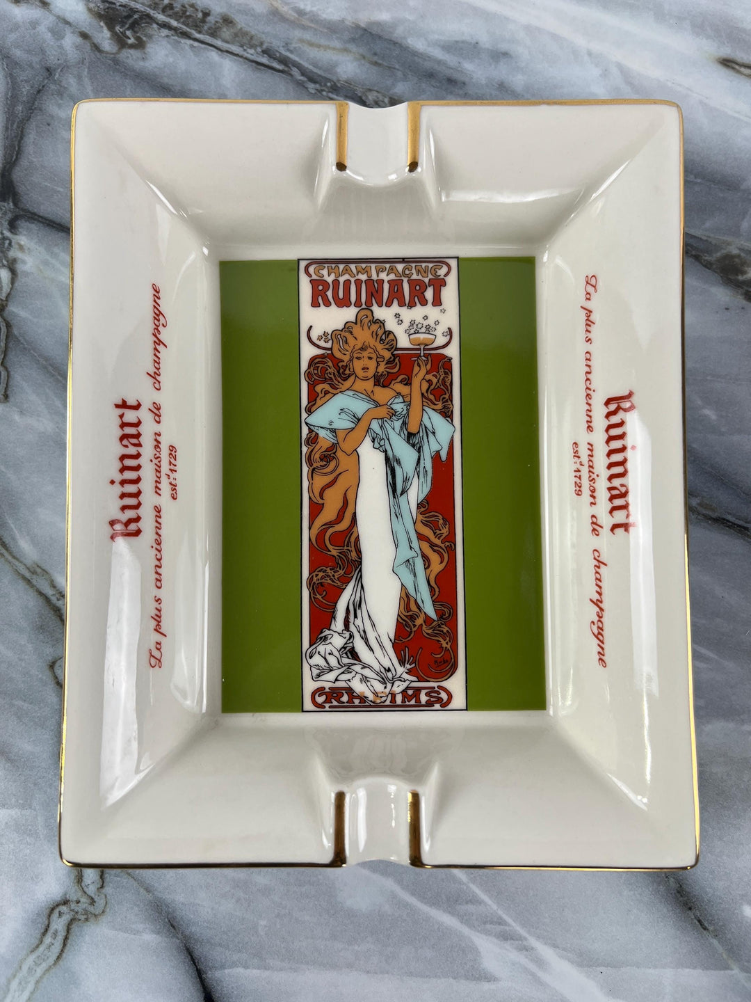 Vintage Porcelain Ruinart Champagne Ashtray