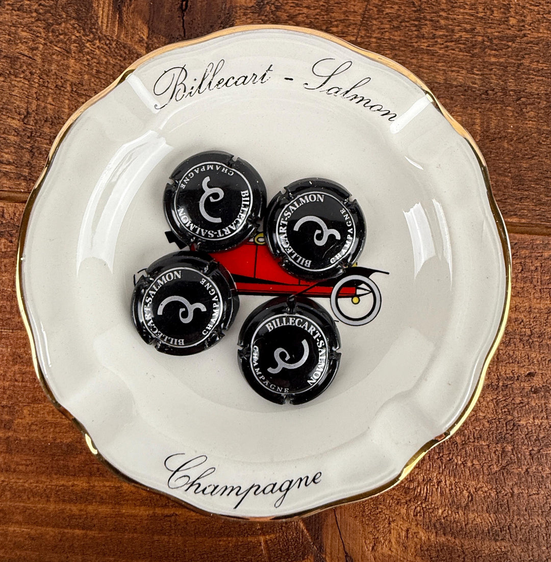 Set of 3 porcelain Vintage Billecart Salmon Champagne Ashtrays