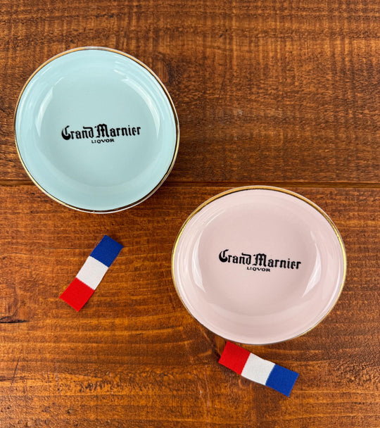 Set of 2 Vintage Grand Marnier Porcelain Ashtrays