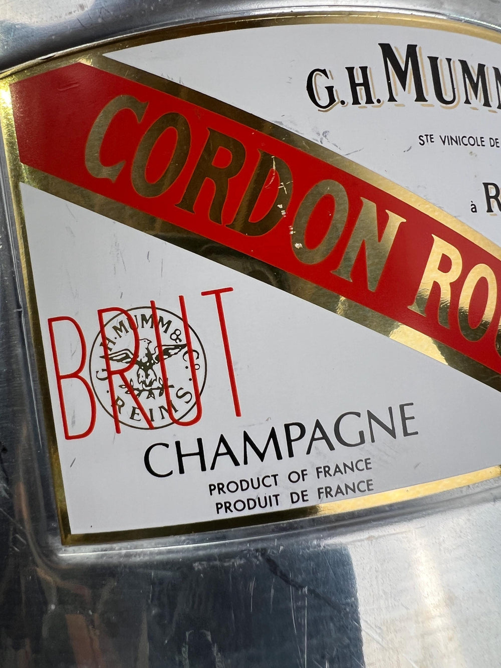 French Vintage G.H. Mumm Champagne Bucket: Bar Decor, Wine Chiller