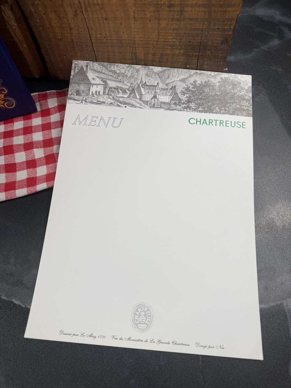 Original French Vintage Chartreuse Liqueur Menu/poster